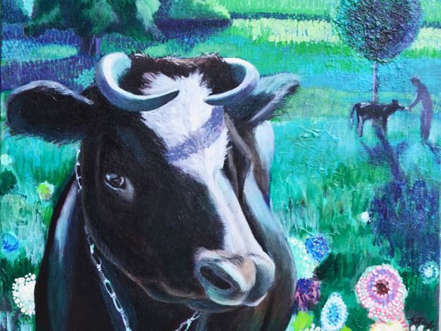 A cow portrait for the neighbors